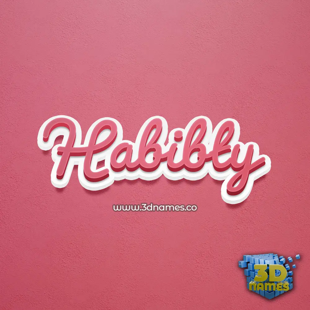 habibty in Red Scribble style - 3D name wallpaper