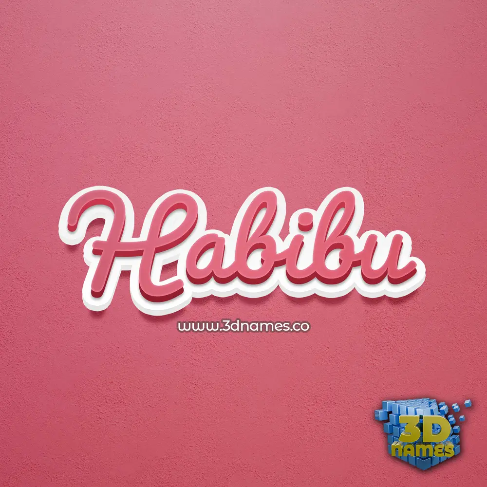 habibu in Red Scribble style - 3D name wallpaper
