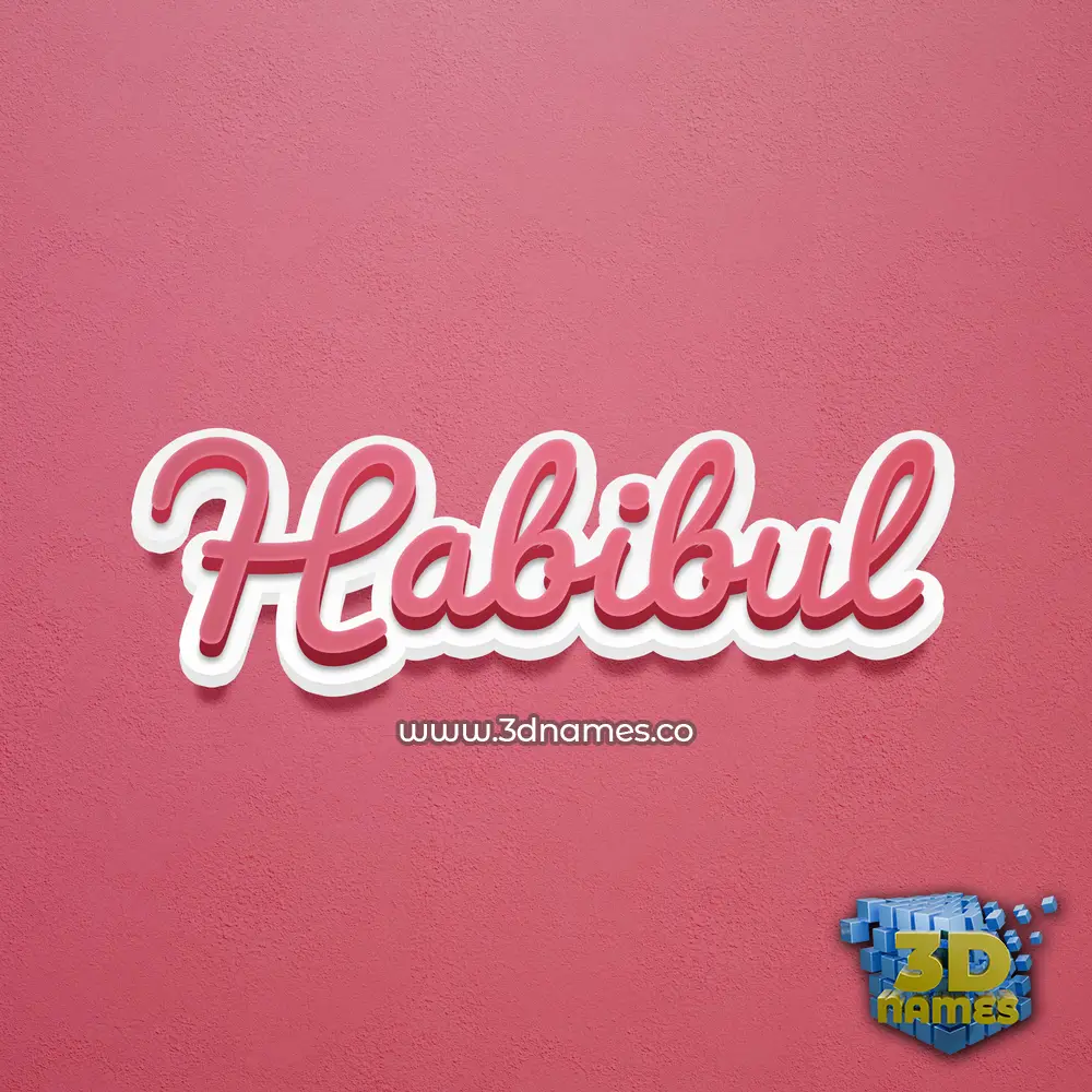 habibul in Red Scribble style - 3D name wallpaper