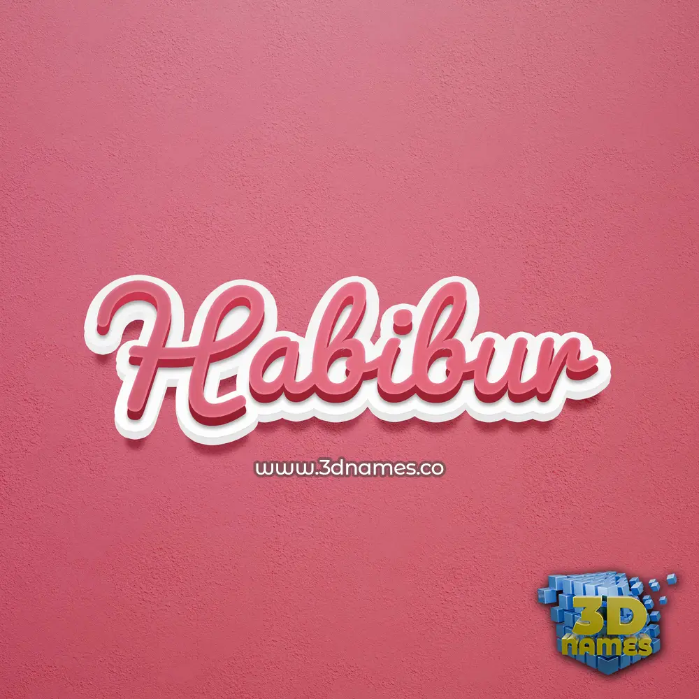 habibur in Red Scribble style - 3D name wallpaper