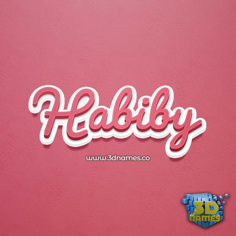 habiby in Red Scribble style - 3D name wallpaper