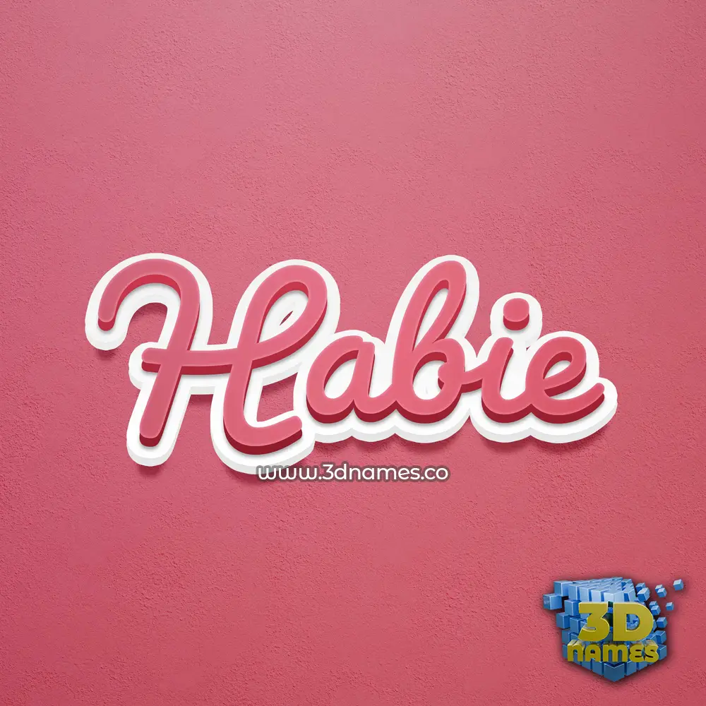 habie in Red Scribble style - 3D name wallpaper