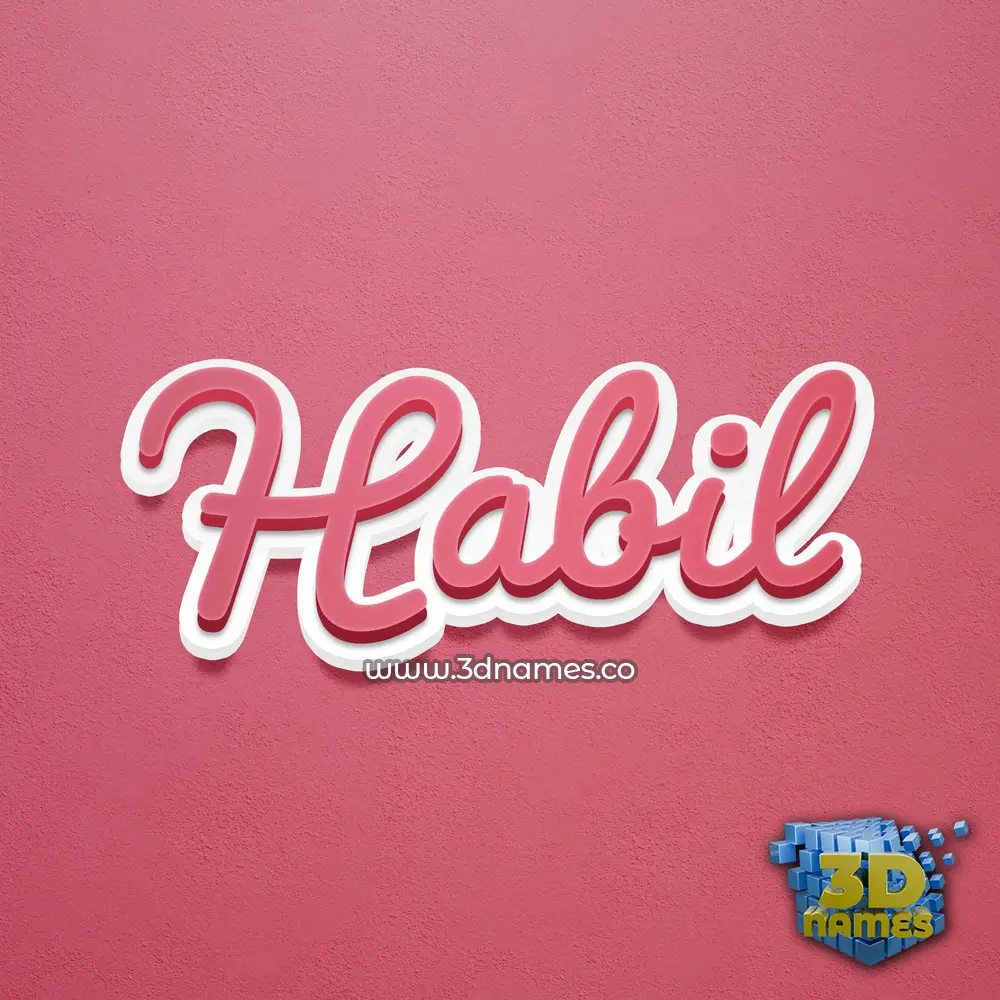 habil in Red Scribble style - 3D name wallpaper