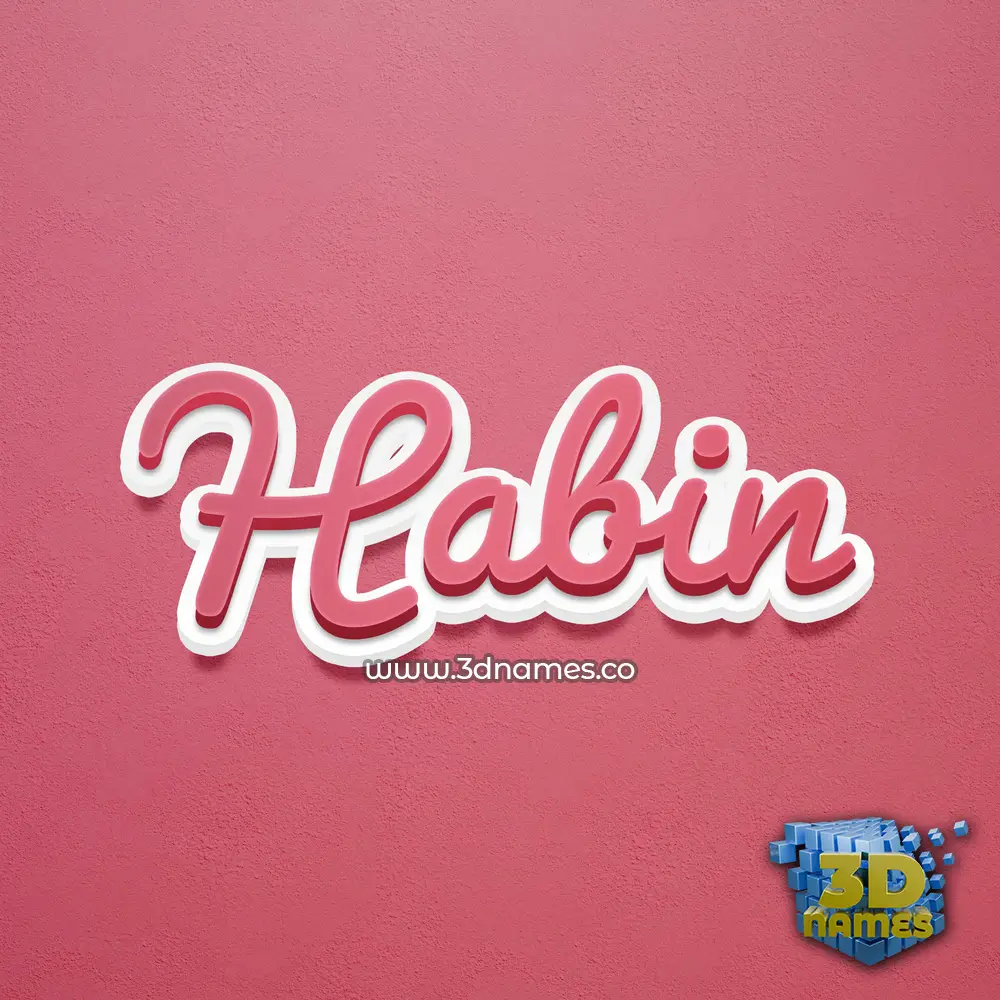 habin in Red Scribble style - 3D name wallpaper