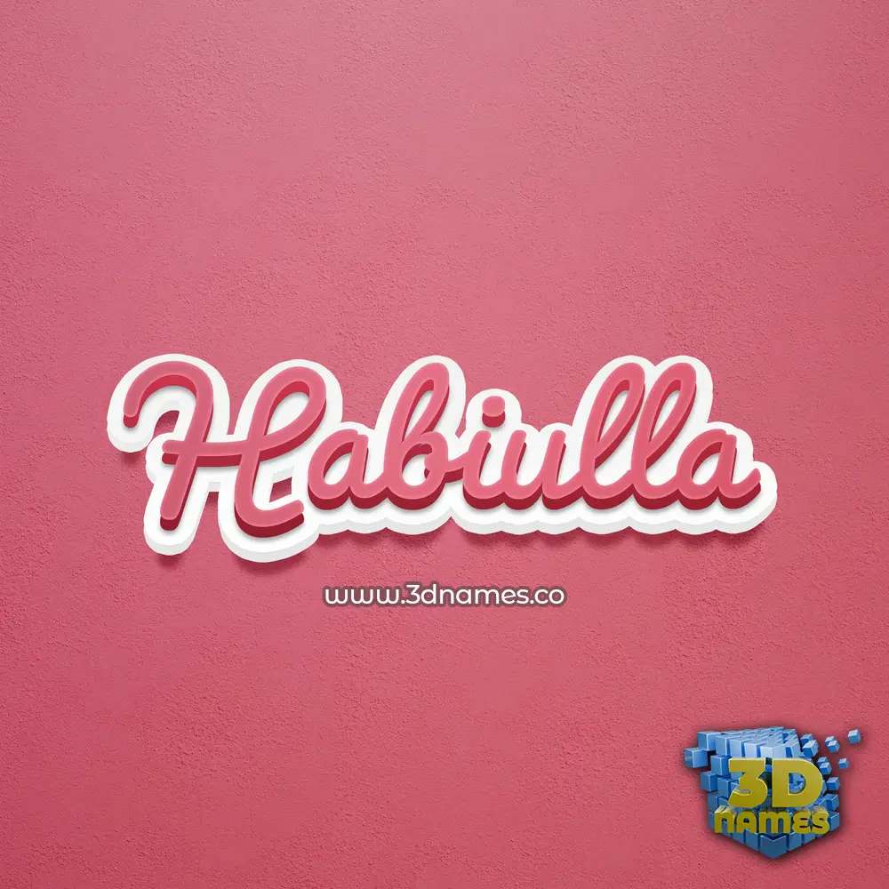 habiulla in Red Scribble style - 3D name wallpaper