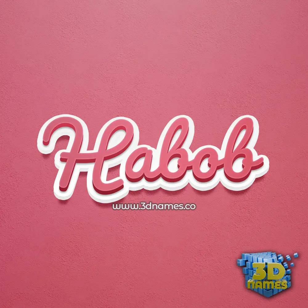 habob in Red Scribble style - 3D name wallpaper