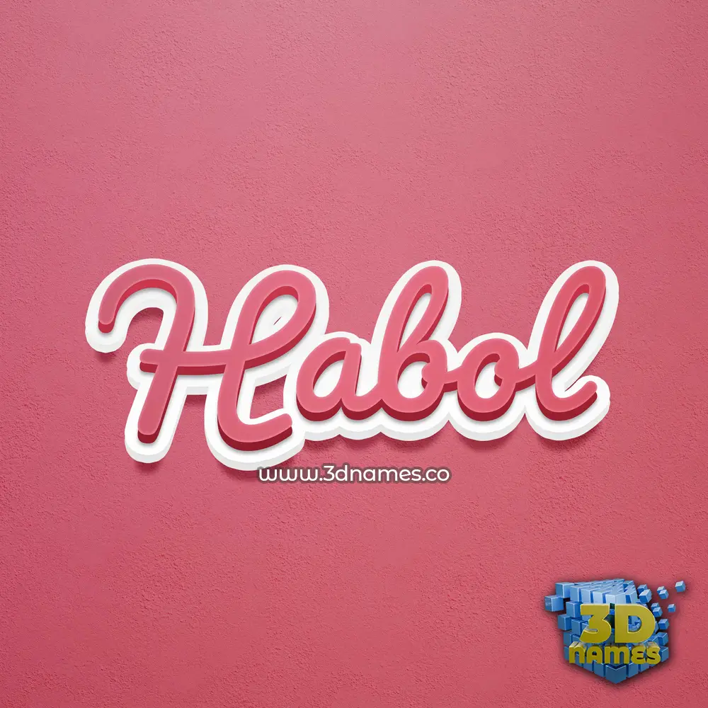 habol in Red Scribble style - 3D name wallpaper