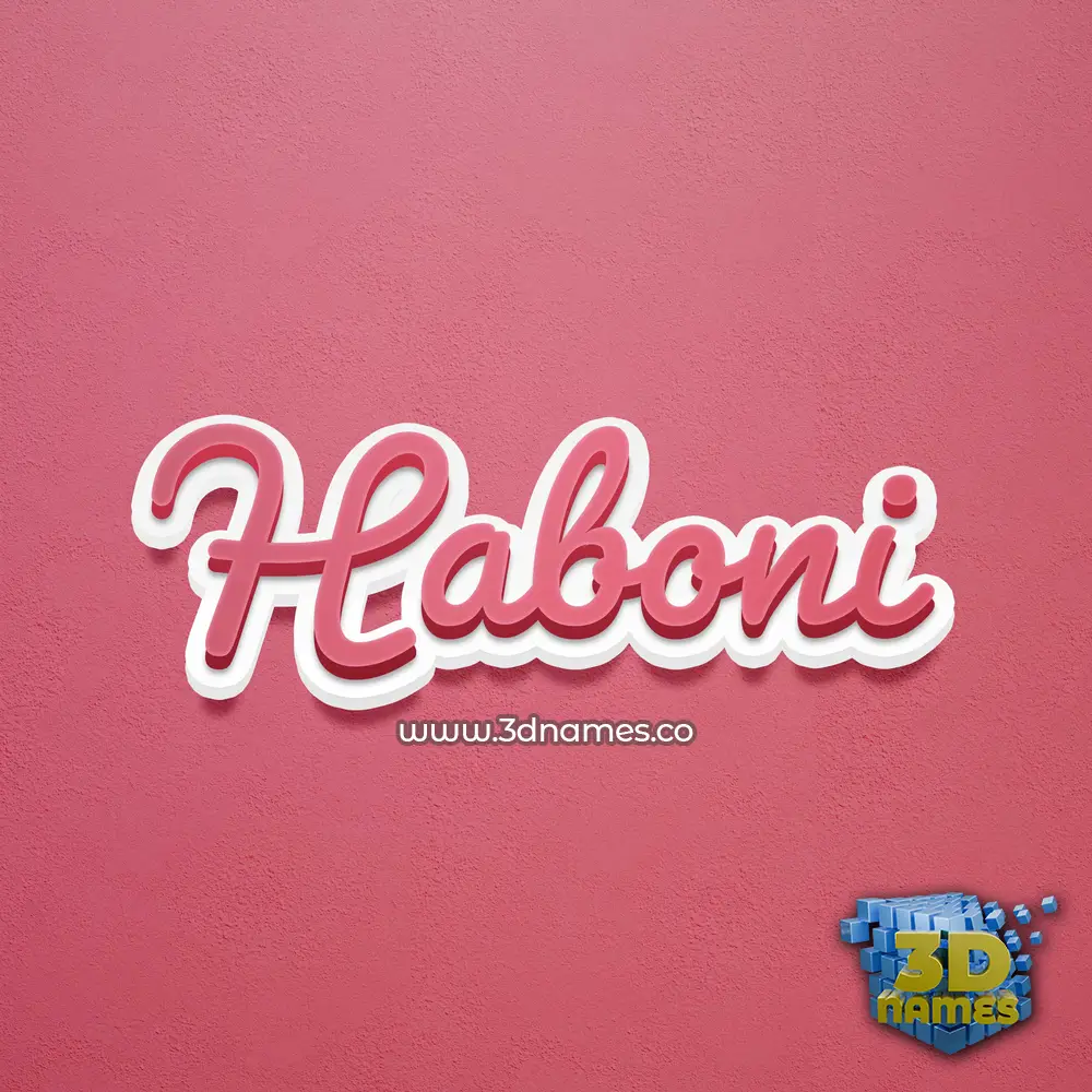 haboni in Red Scribble style - 3D name wallpaper