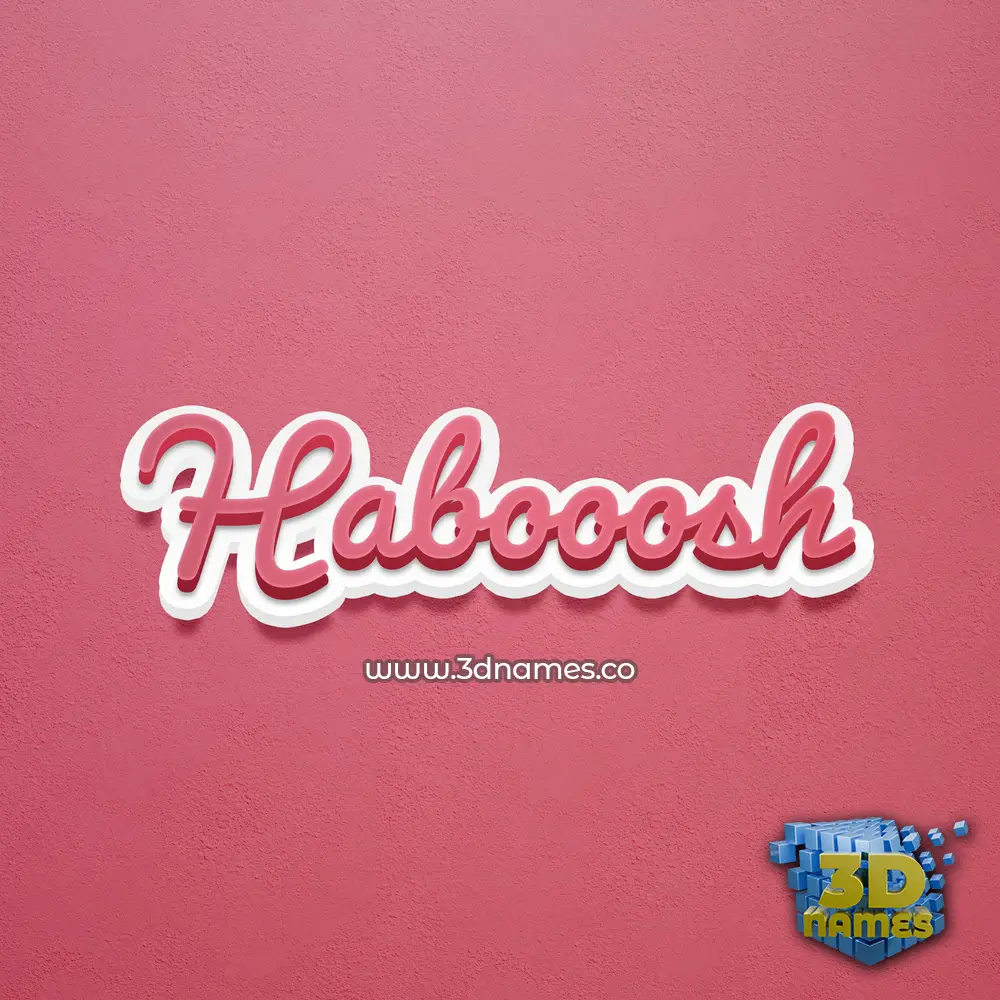 habooosh in Red Scribble style - 3D name wallpaper