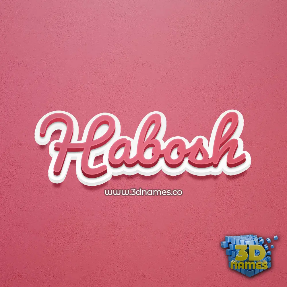 habosh in Red Scribble style - 3D name wallpaper