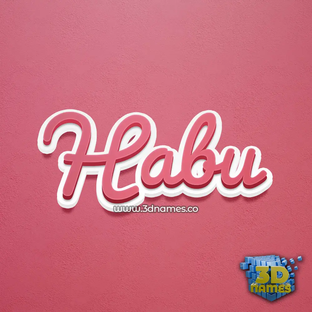 habu in Red Scribble style - 3D name wallpaper