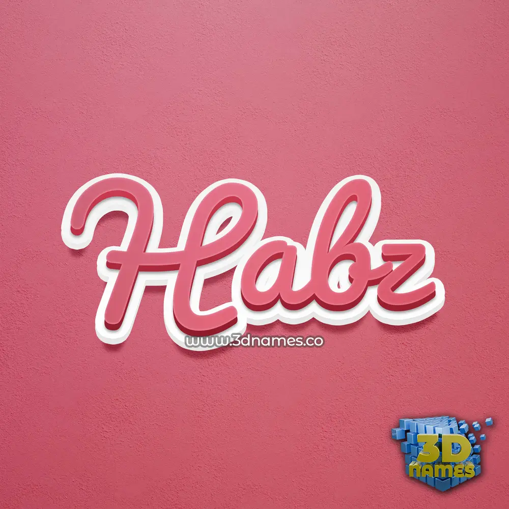 habz in Red Scribble style - 3D name wallpaper