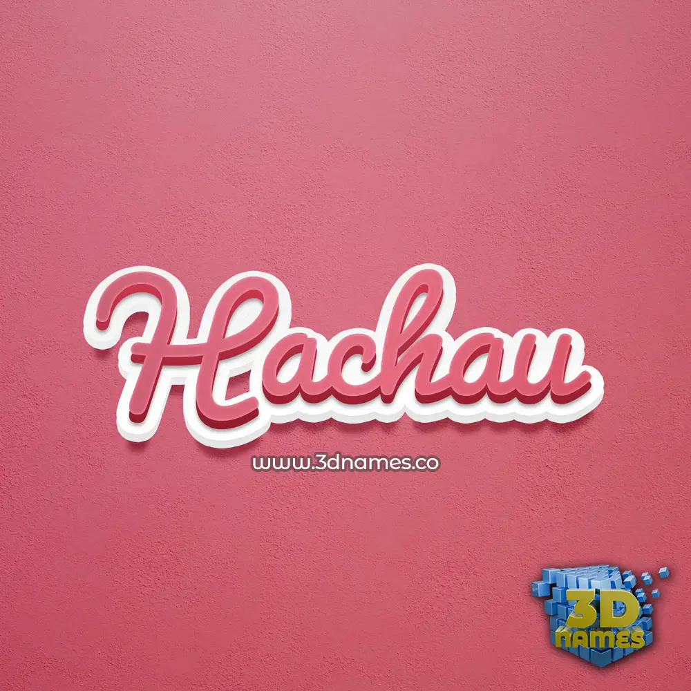 hachau in Red Scribble style - 3D name wallpaper