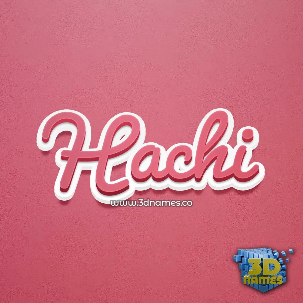 hachi in Red Scribble style - 3D name wallpaper