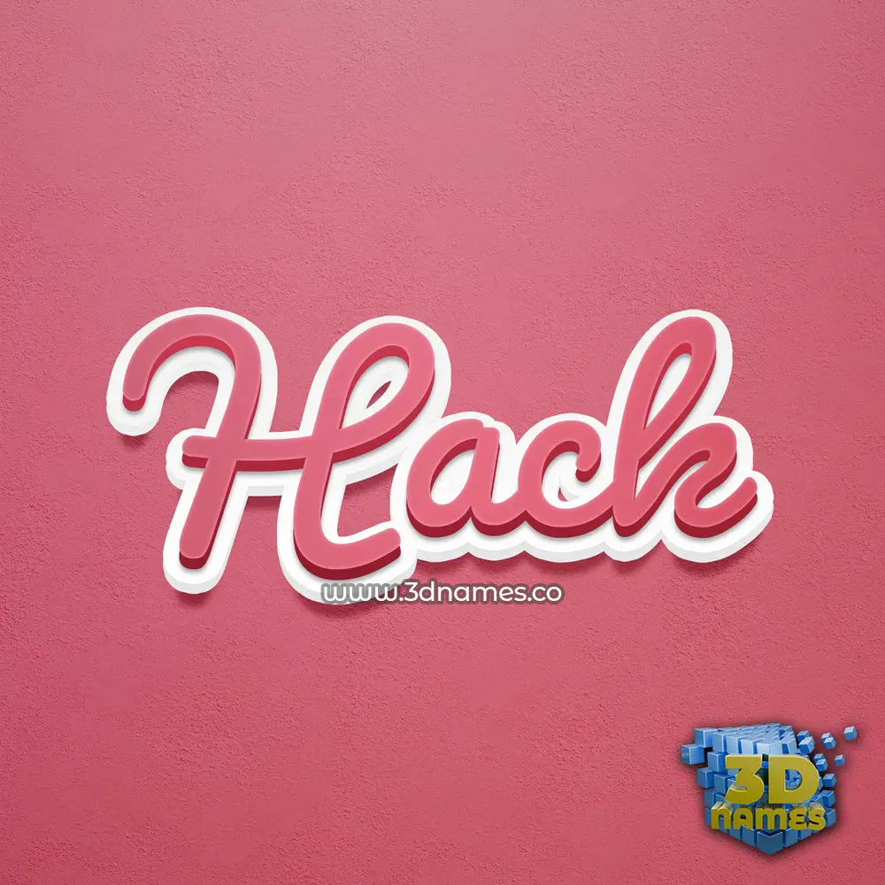 hack in Red Scribble style - 3D name wallpaper