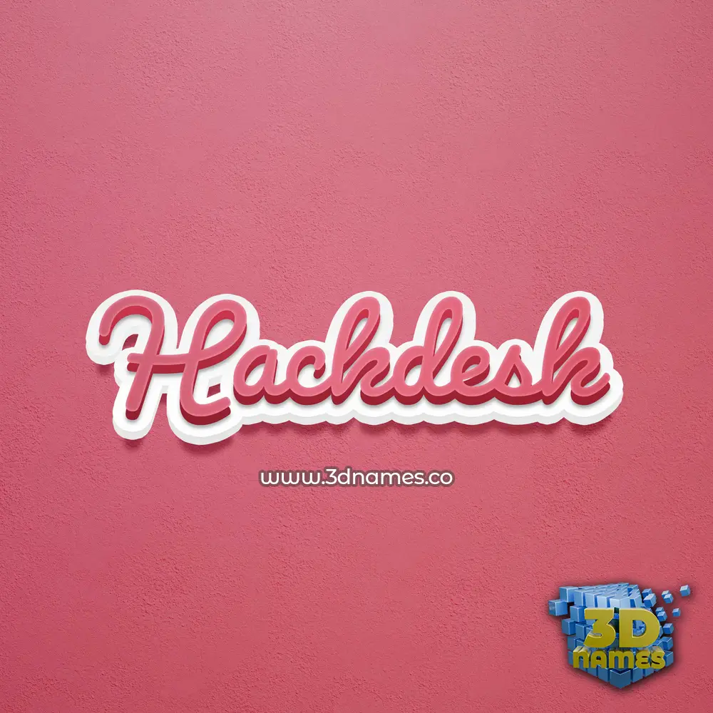 hackdesk in Red Scribble style - 3D name wallpaper