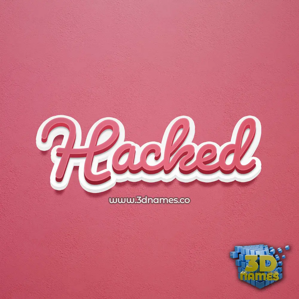 hacked in Red Scribble style - 3D name wallpaper
