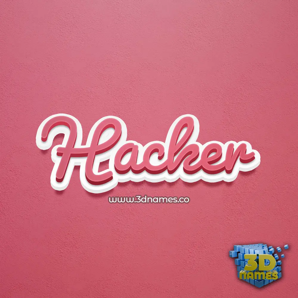 hacker in Red Scribble style - 3D name wallpaper
