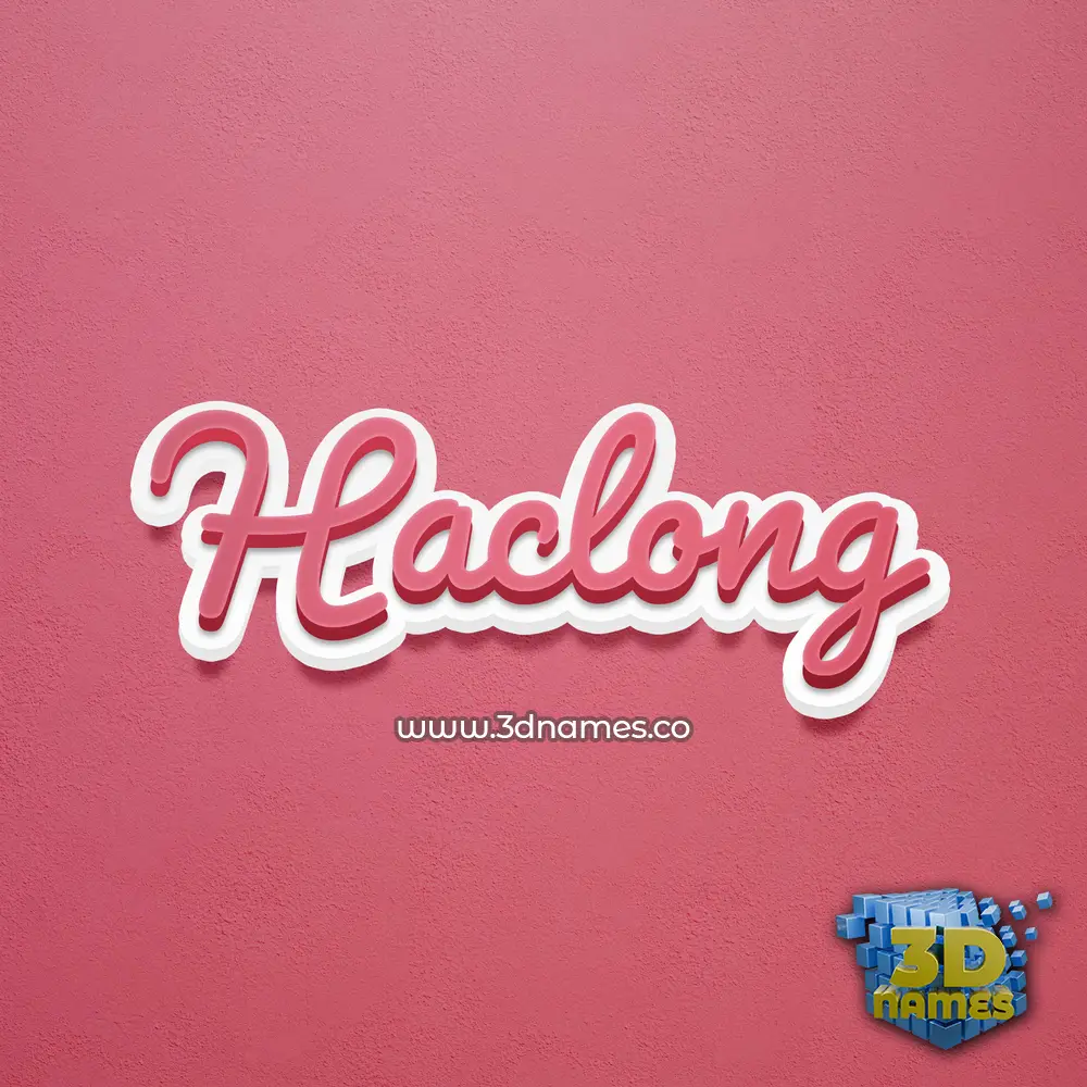 haclong in Red Scribble style - 3D name wallpaper