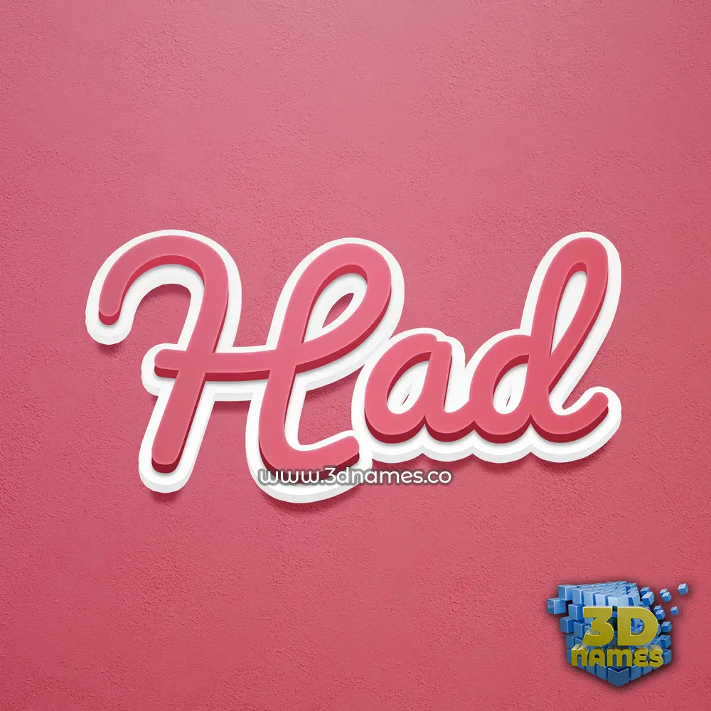 had in Red Scribble style - 3D name wallpaper