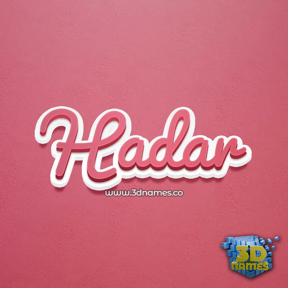 hadar in Red Scribble style - 3D name wallpaper