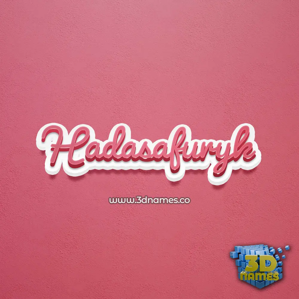 hadasafuryk in Red Scribble style - 3D name wallpaper