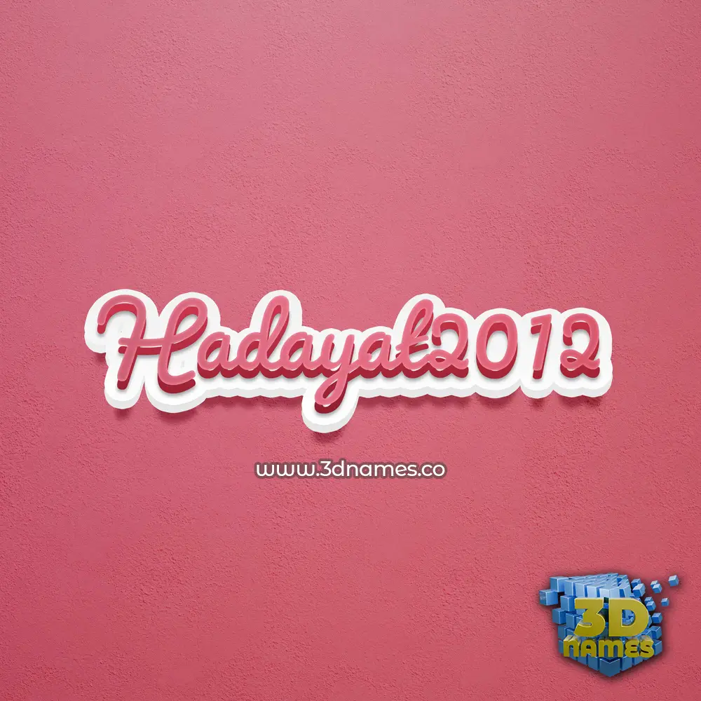 hadayat2012 in Red Scribble style - 3D name wallpaper