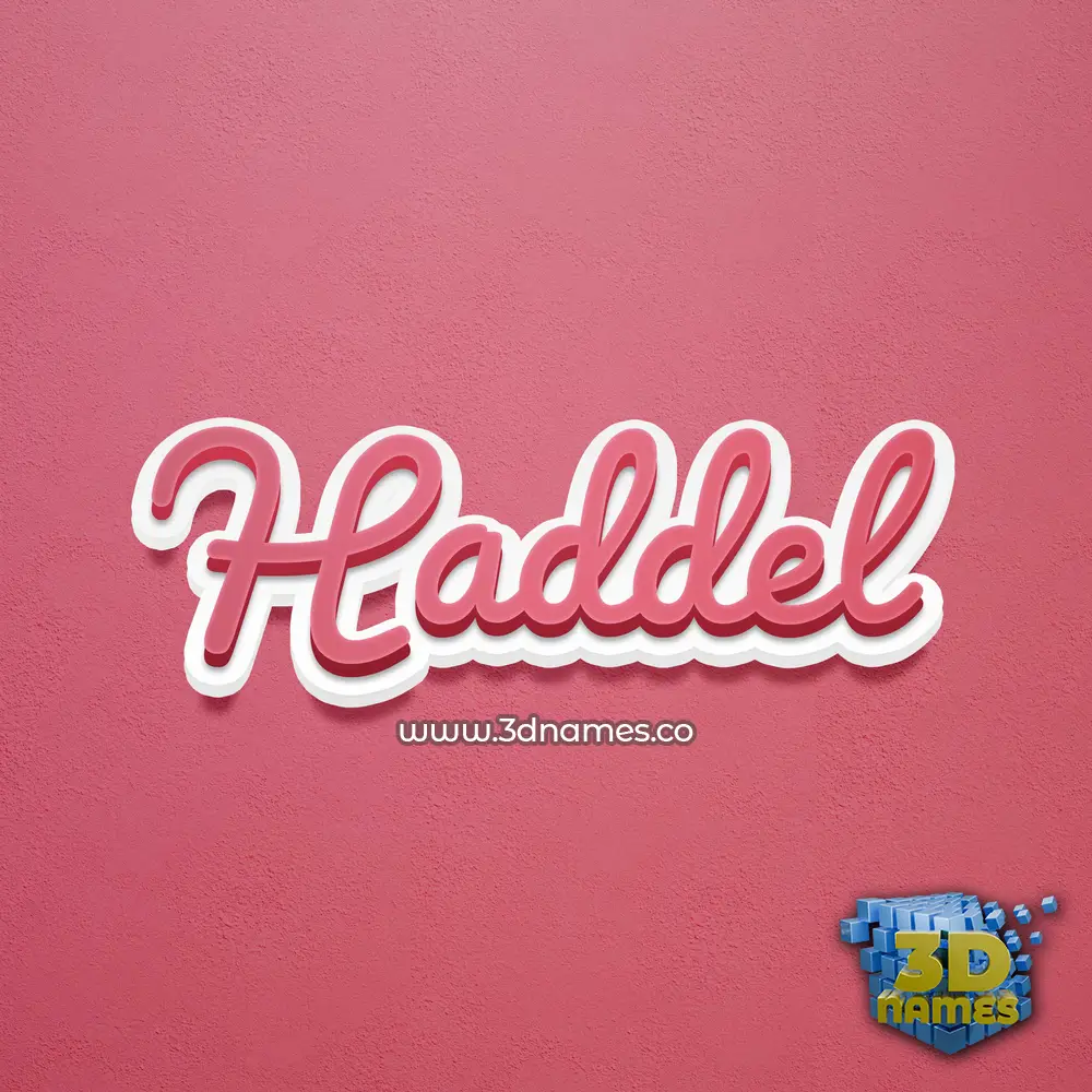 haddel in Red Scribble style - 3D name wallpaper