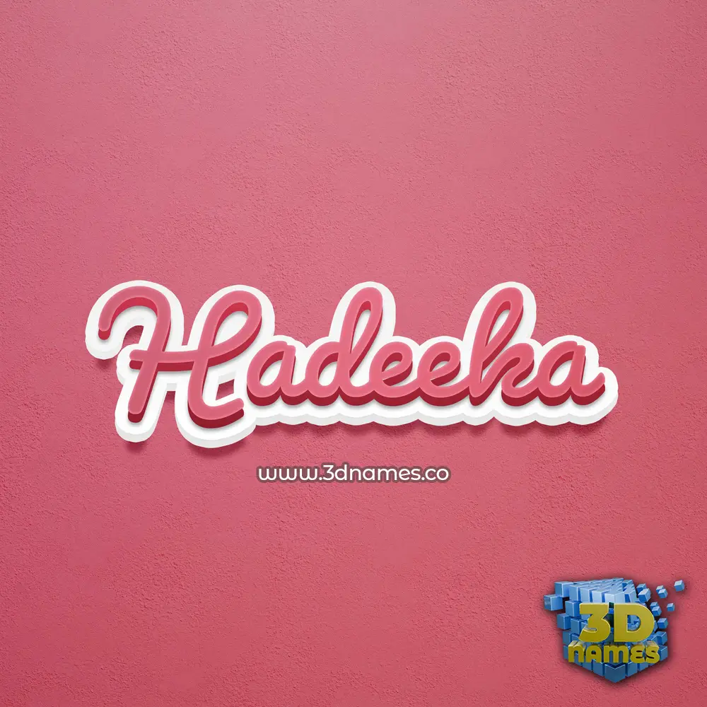 hadeeka in Red Scribble style - 3D name wallpaper