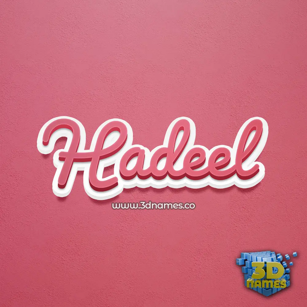 hadeel in Red Scribble style - 3D name wallpaper