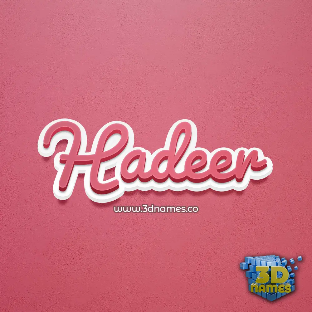 hadeer in Red Scribble style - 3D name wallpaper