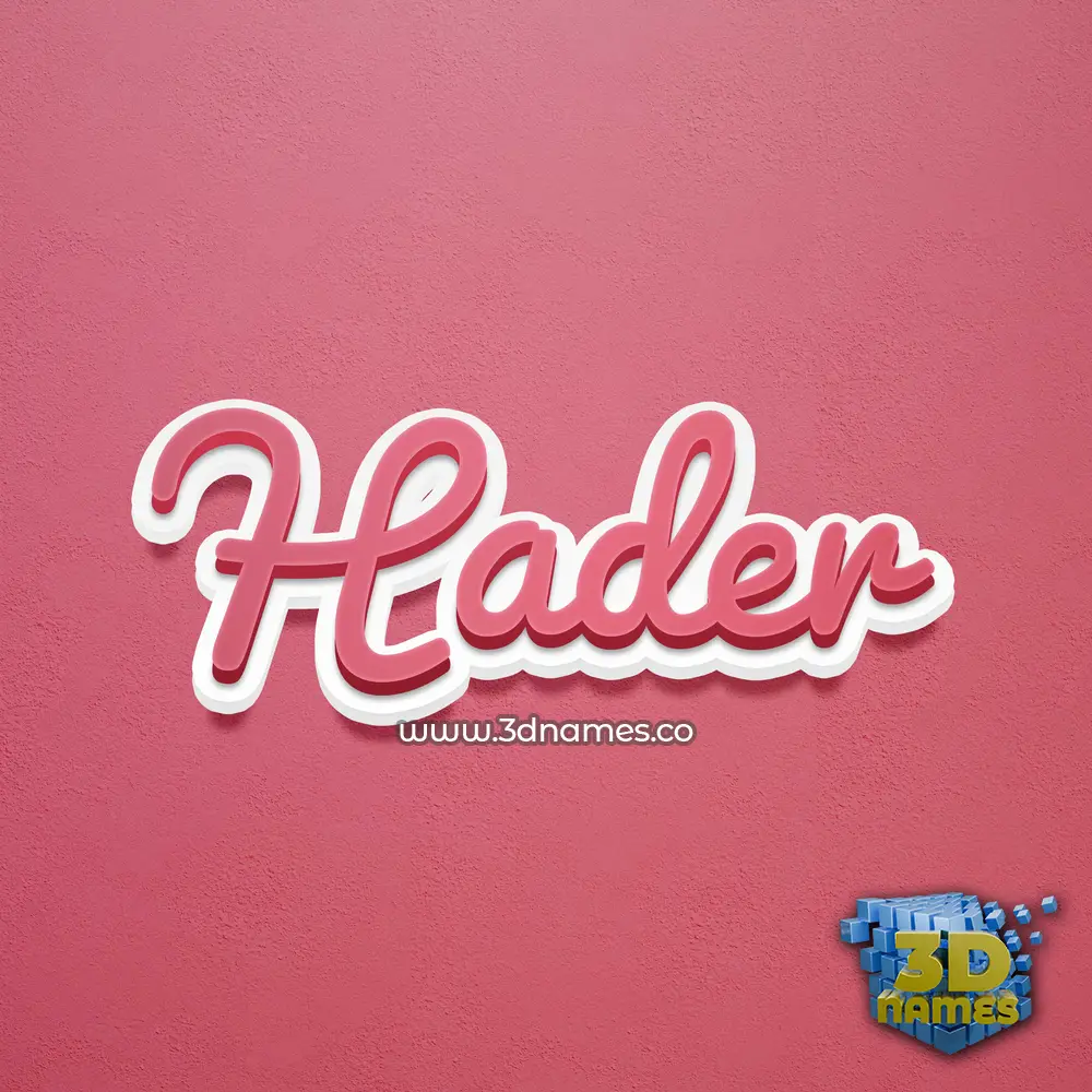hader in Red Scribble style - 3D name wallpaper