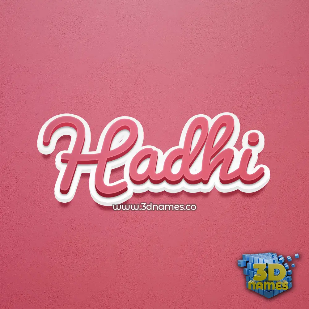 hadhi in Red Scribble style - 3D name wallpaper