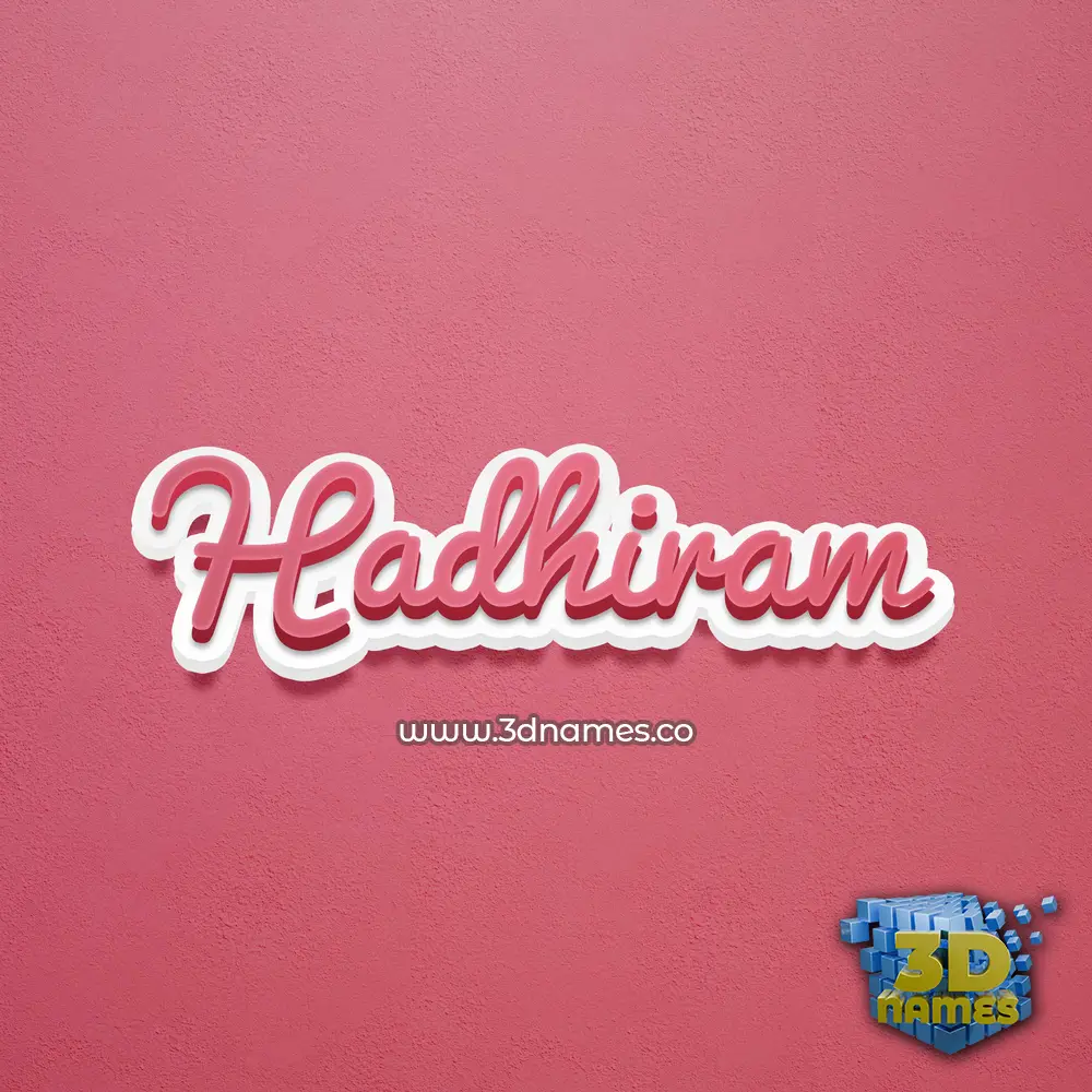 hadhiram in Red Scribble style - 3D name wallpaper