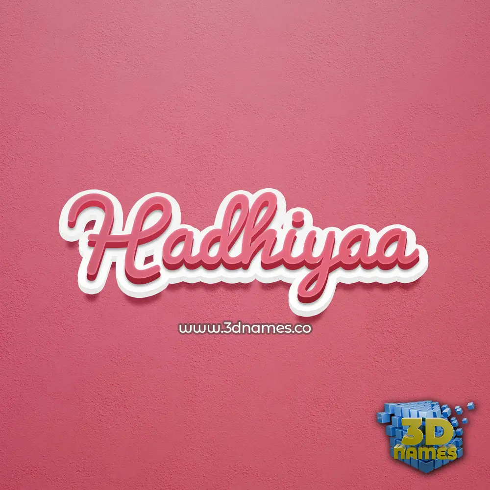 hadhiyaa in Red Scribble style - 3D name wallpaper