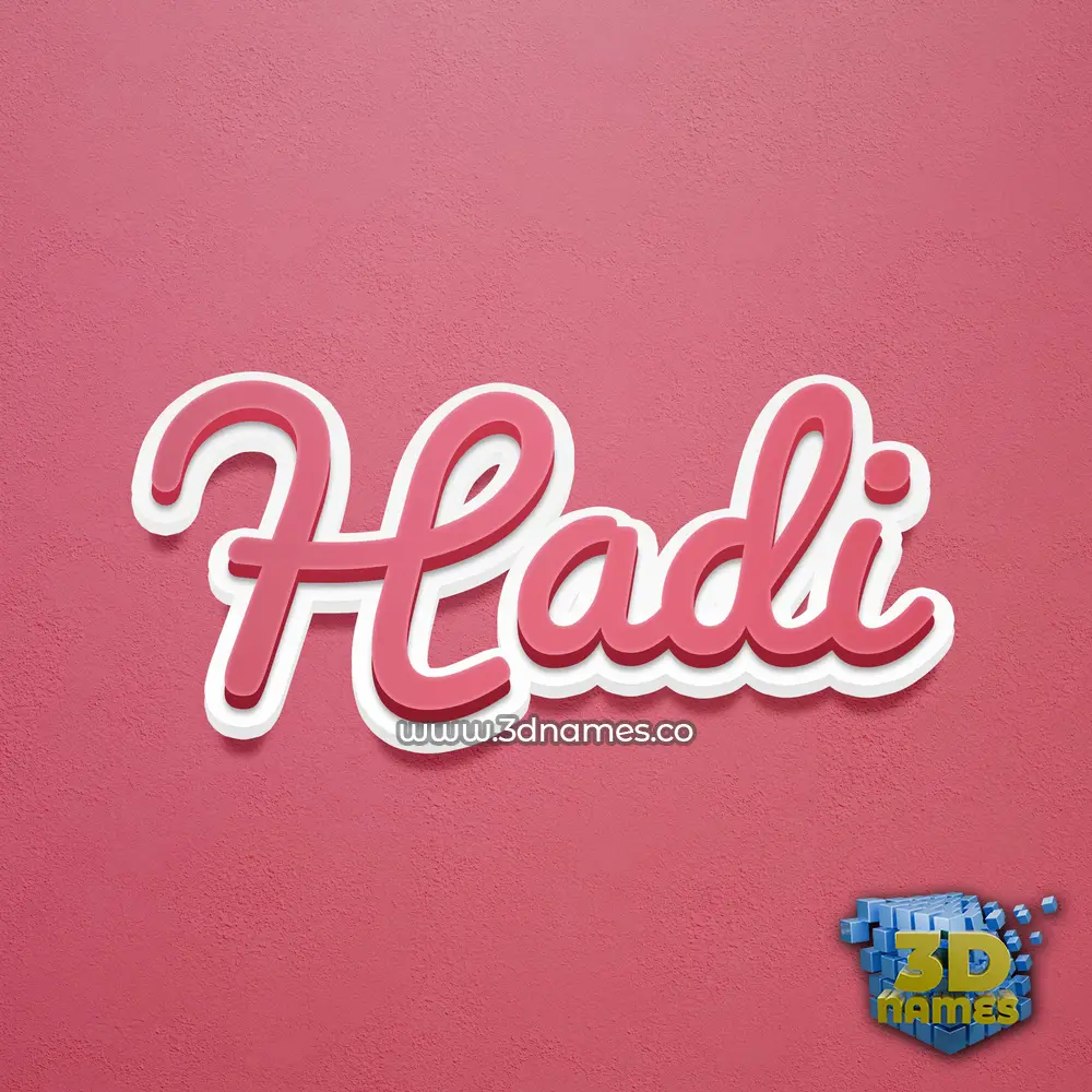 hadi in Red Scribble style - 3D name wallpaper