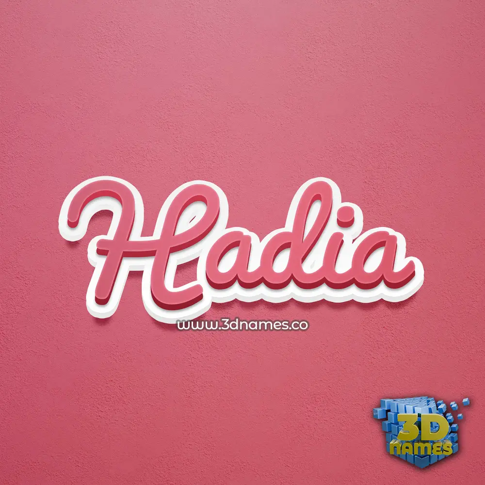 hadia in Red Scribble style - 3D name wallpaper