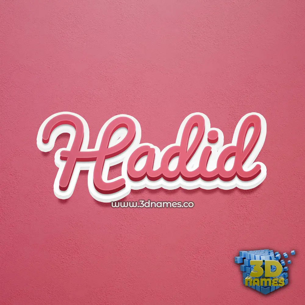 hadid in Red Scribble style - 3D name wallpaper