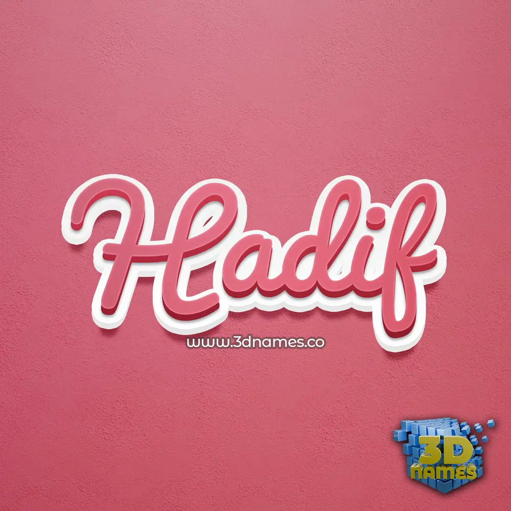 hadif in Red Scribble style - 3D name wallpaper