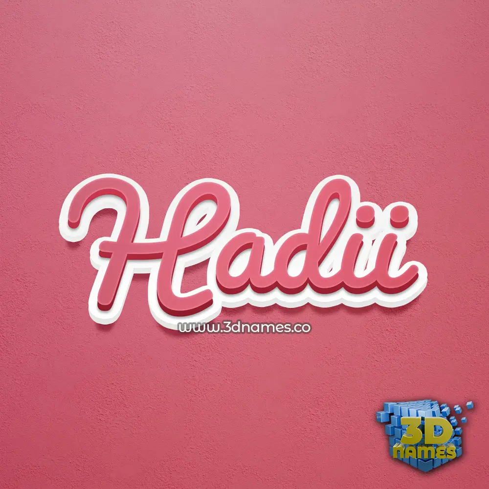 hadii in Red Scribble style - 3D name wallpaper