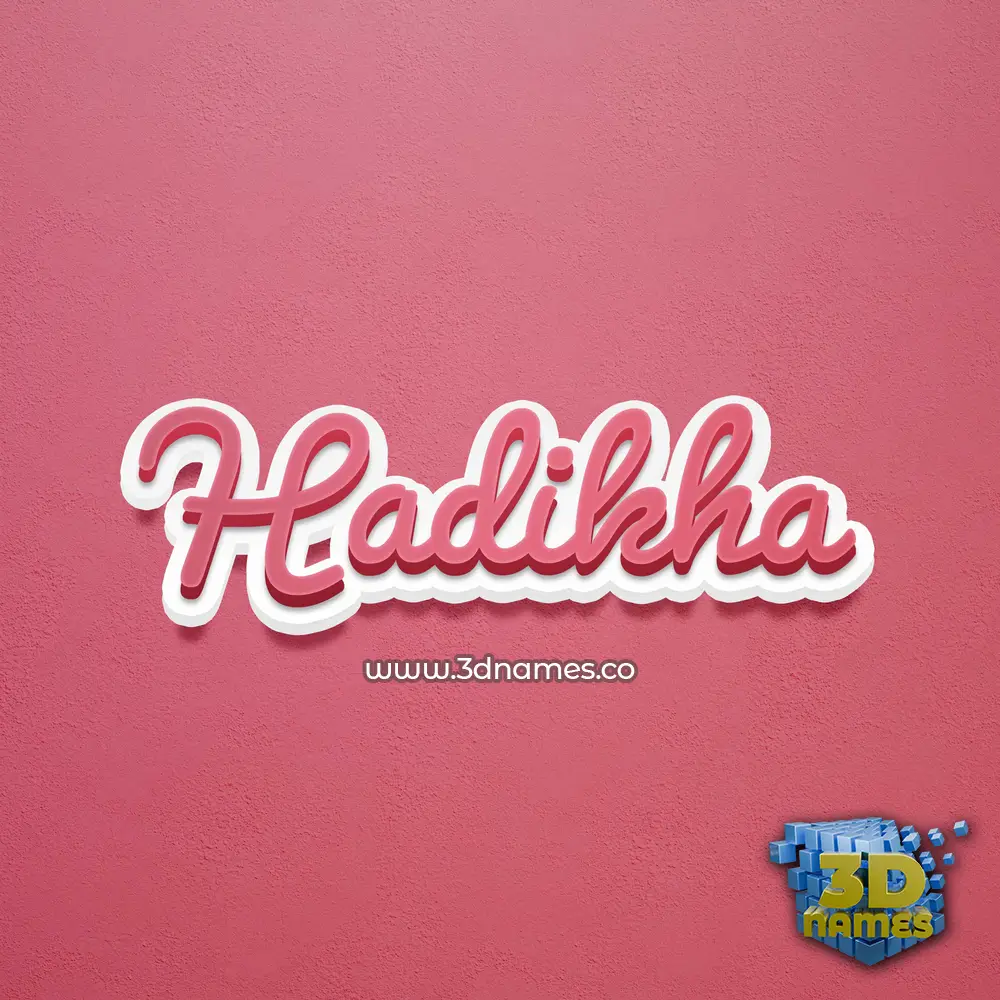 hadikha in Red Scribble style - 3D name wallpaper
