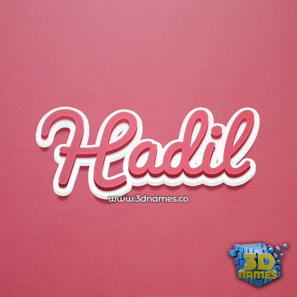 hadil in Red Scribble style - 3D name wallpaper