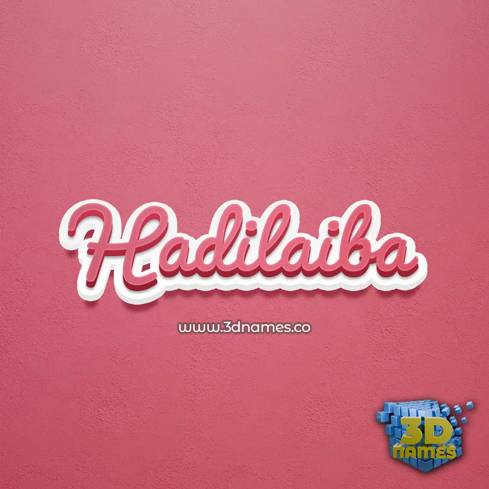 hadilaiba in Red Scribble style - 3D name wallpaper