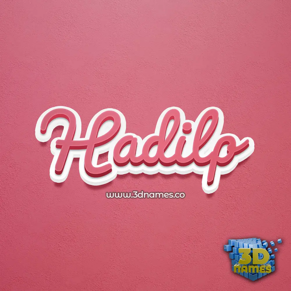 hadilp in Red Scribble style - 3D name wallpaper