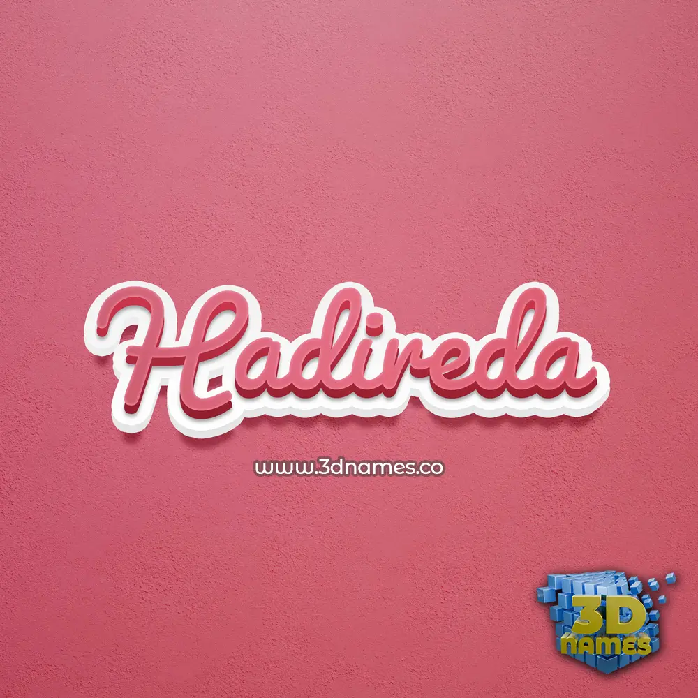 hadireda in Red Scribble style - 3D name wallpaper