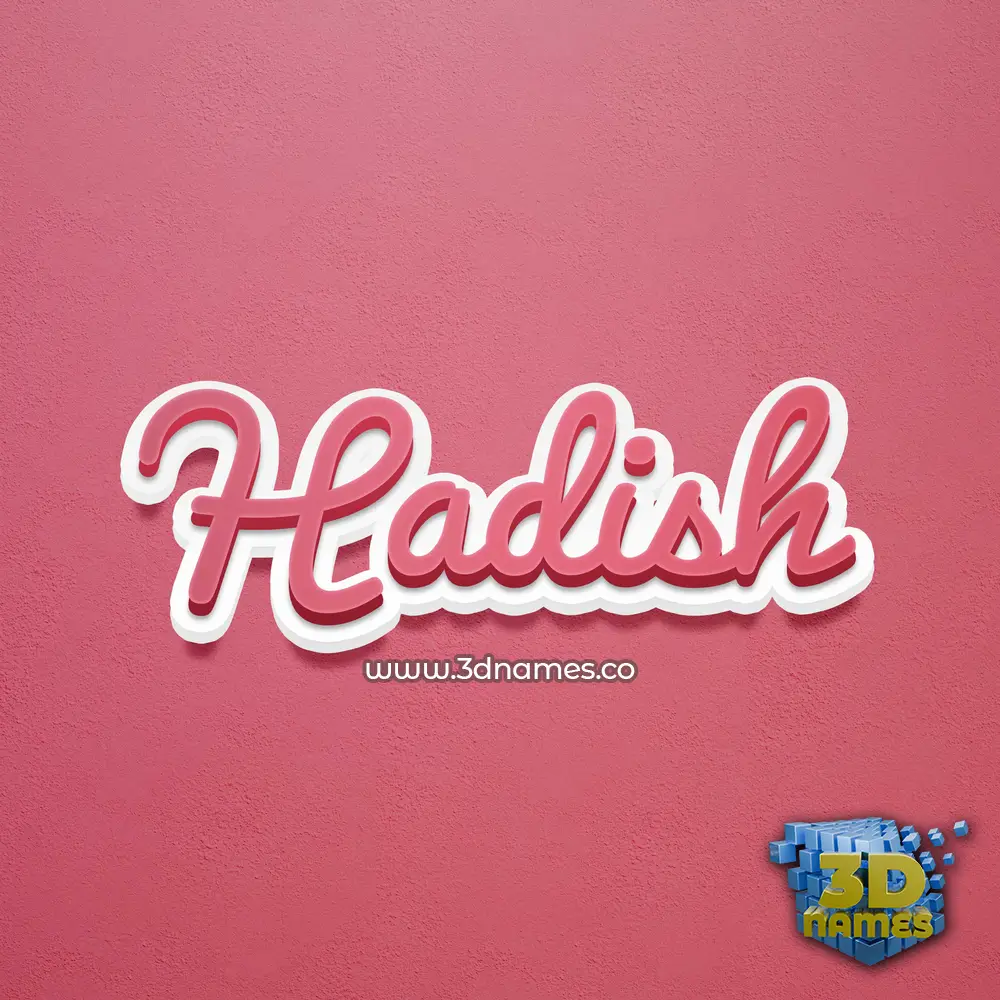 hadish in Red Scribble style - 3D name wallpaper