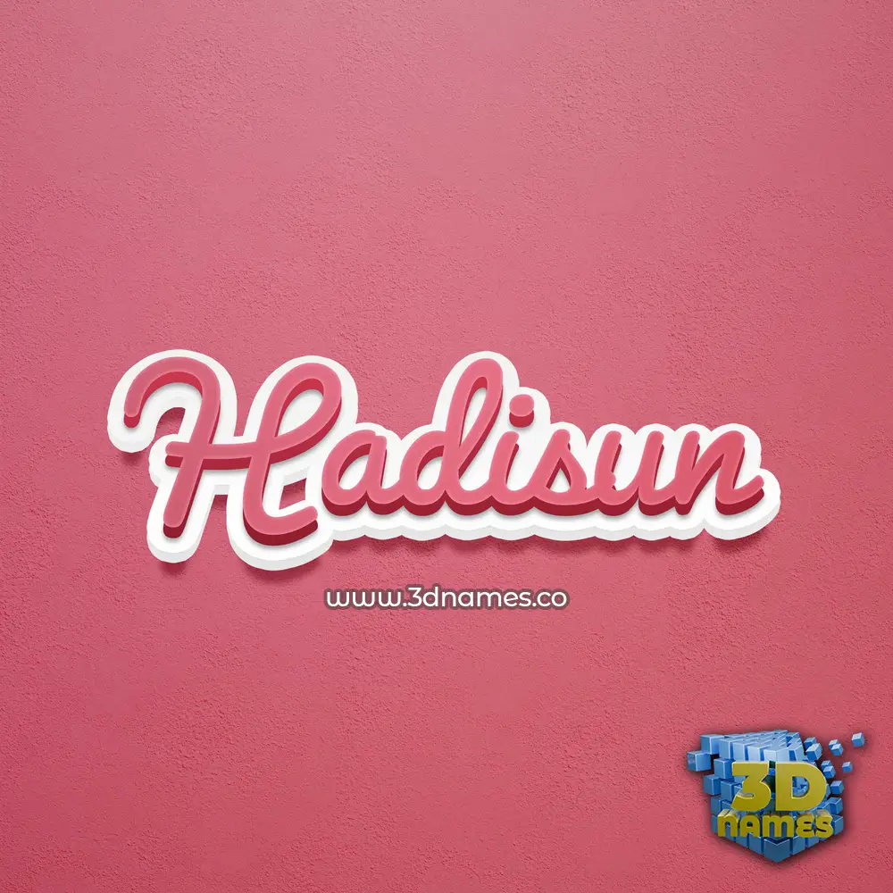 hadisun in Red Scribble style - 3D name wallpaper