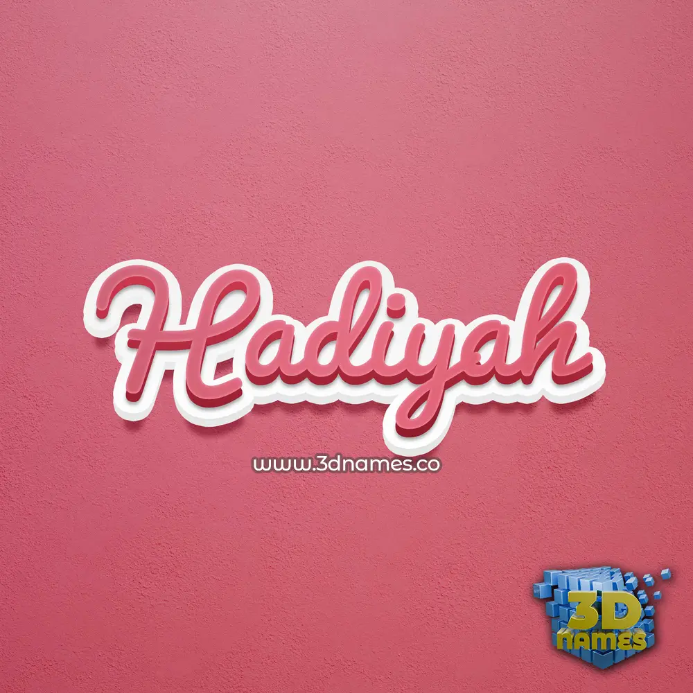 hadiyah in Red Scribble style - 3D name wallpaper