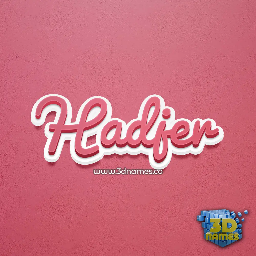 hadjer in Red Scribble style - 3D name wallpaper