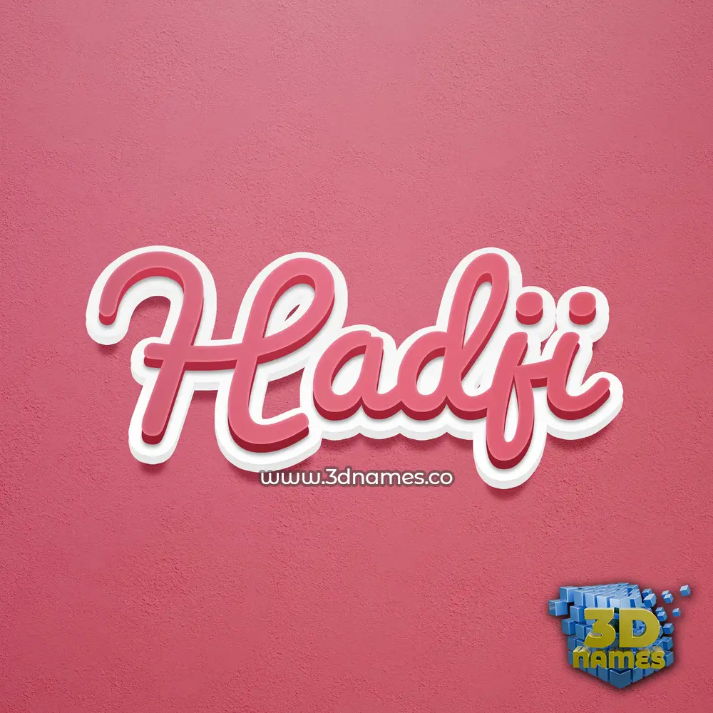 hadji in Red Scribble style - 3D name wallpaper